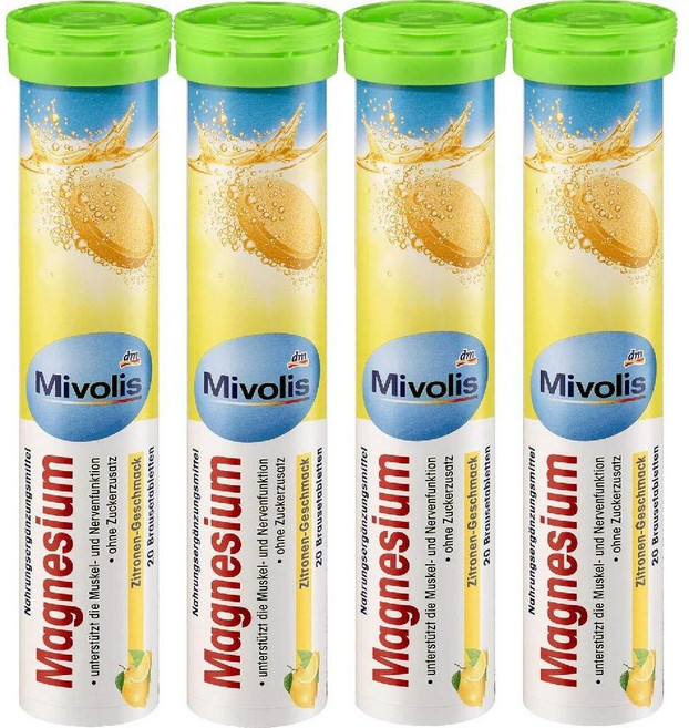 독일 미볼리스 발포 마그네슘 4개 (개당 20정), 20정