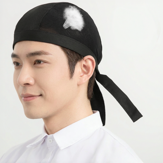 로멀리 메쉬 두건 위생 모자