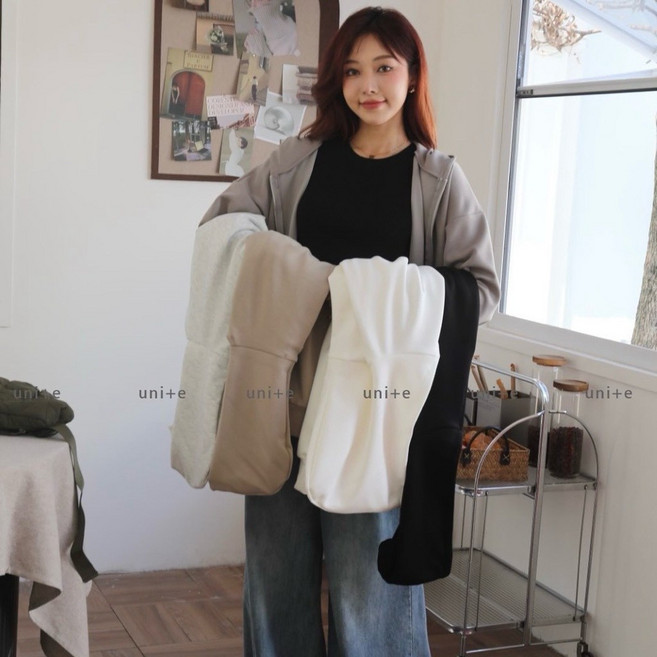 MODA FIT 連帽太空棉雙向拉鍊外套 - 百搭款