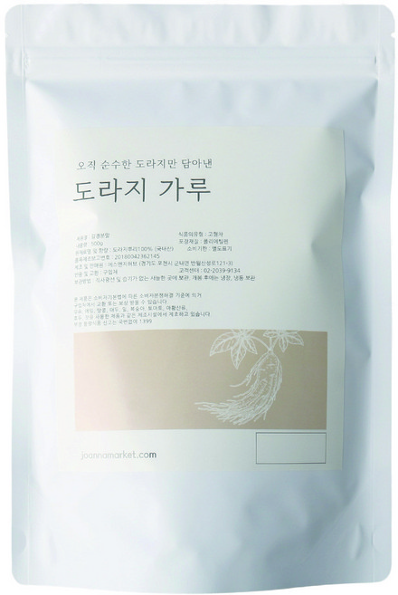 죠애나 3년근 도라지 가루 분말 100% 국내산, 1개, 500g