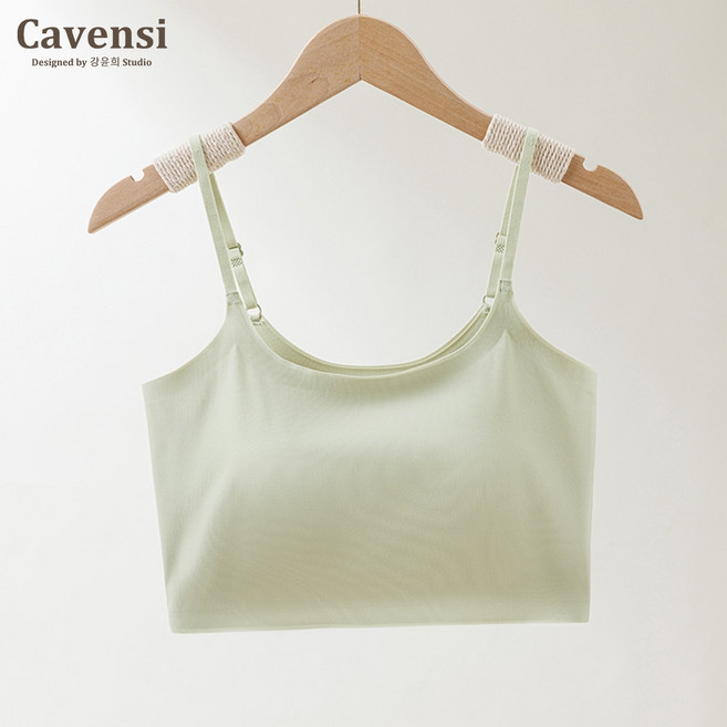 【Cavensi】涼感薄杯無痕固定杯罩杯內衣 細肩帶小可愛 短版無鋼圈內衣