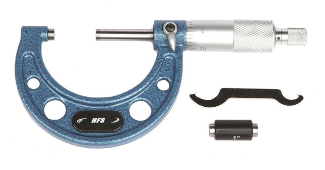 HFSR 1-2인치 외부 마이크로미터 0.0001인치 정확도 카바이드 앤빌 및 레이저 에칭 스케일, 1-2"x0.0001", 1개