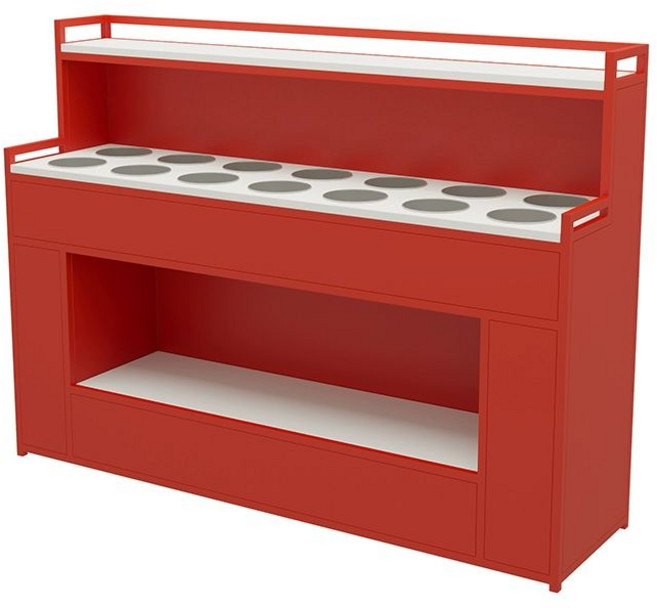 샐러드 진열대 셀프바 소스 디핑 선반 음식 뷔페 반찬, 1개, 빨간색80x40x110(8홀)