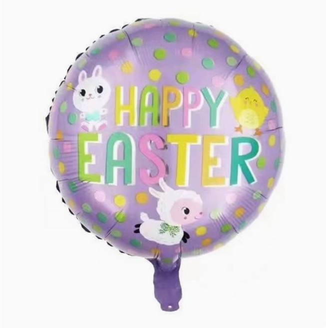 트윈은 은박 기독교 교회 행사 대형 십자가 헬륨 부활절 큰풍선 파티, 5개, 해피퍼플단면