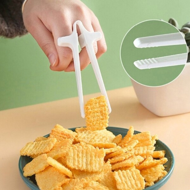 생활살림 게임용 과자 간식용 손가락 집게 젓가락, 화이트 2개입