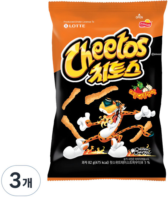 치토스 매콤달콤 과자, 82g, 3개