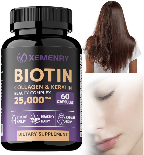 XEMENRY 生物素 膠原蛋白&角蛋白 美容複方 強韌指甲 健康秀髮 亮麗肌膚, 120組