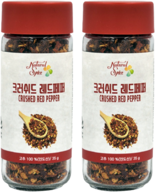 내츄럴스파이스 크러쉬드 레드페퍼, 35g, 2개