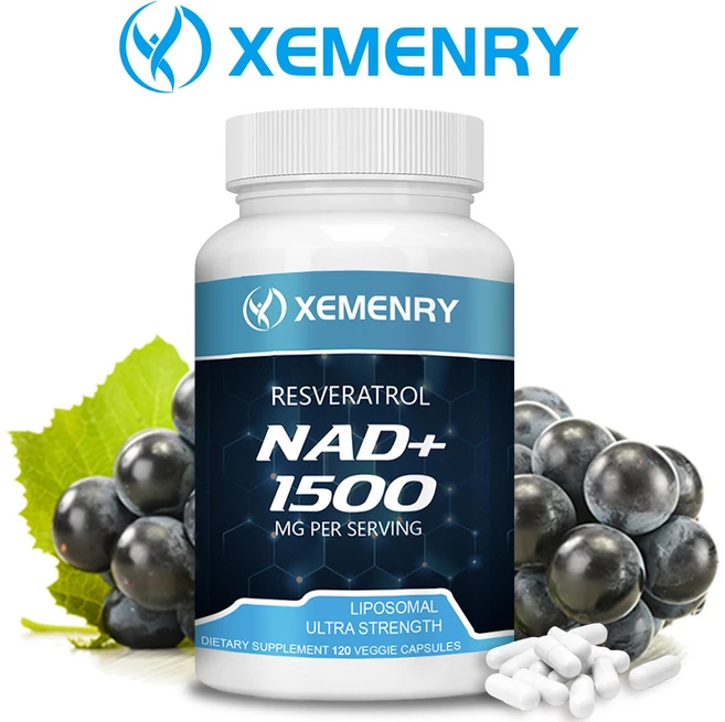 레스베라트롤이 함유된 NAD+ 1500mg 세포 건강 지구력 및 건강한 노화를 위한 프리미엄 고순도 포뮬러 초강력 보충제 세포 건강 지구력 등을 지원합니다., 1개, 120정 - 쿠팡