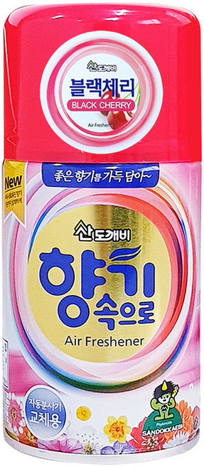 산도깨비 탈취 방향 자동분사기용 향캔 리필 블랙체리, 290ml, 11개
