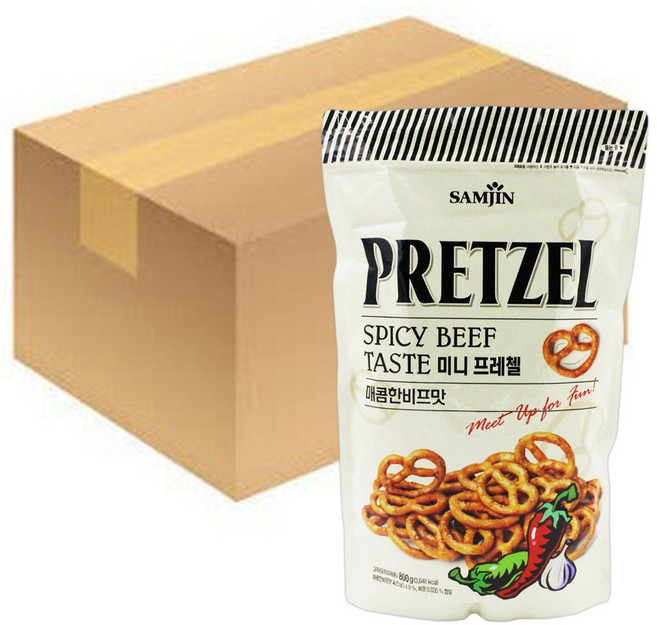 삼진 미니프레첼 매콤한비프맛, 800g, 6개