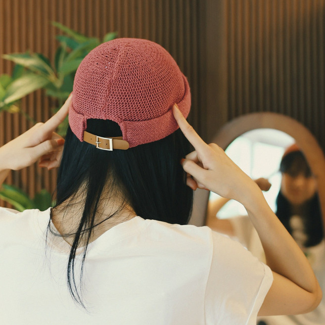 라핑 국내생산 여름 니트 숏비니 남녀공용 레옹 와치캡