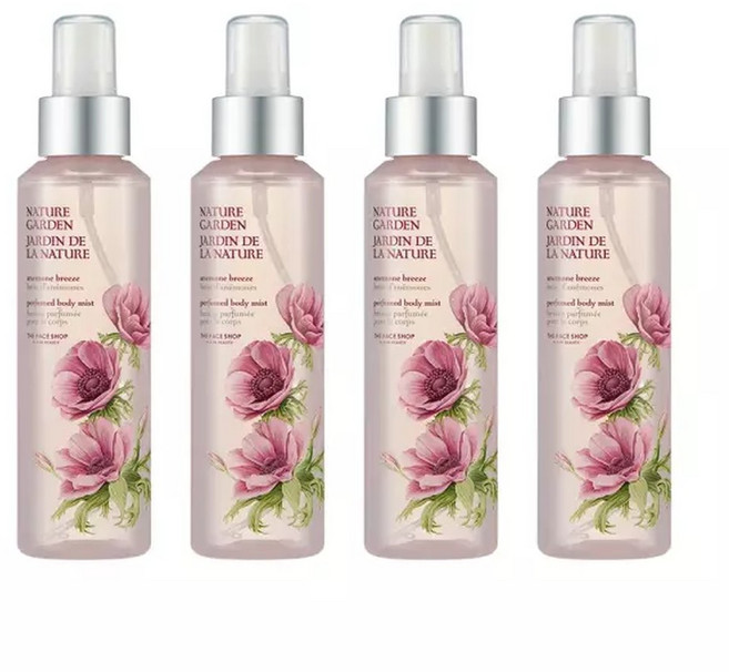더페이스샵 네이처가든 퍼퓸 바디 미스트 아네모네 브리즈, 155ml, 4개