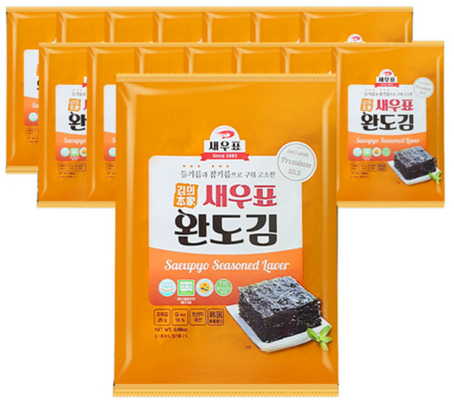 새우표 완도 오리지널 전장김 25g 15봉, 15개