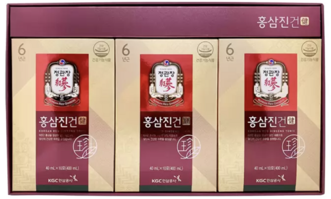 정관장 홍삼진건 40ml x 30포 6년근 홍삼 면역련 개선 피로회복 대추 구기자, 1박스, 30회분