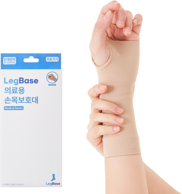 레그베이스 의료용 손목보호대 엄지형 트임 베이지색, 1개