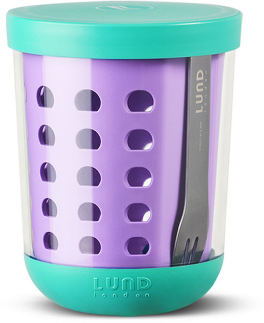 룬드런던 후르츠팟 휴대용 샐러드용기 과일용기 600ml, 라일락, 1개