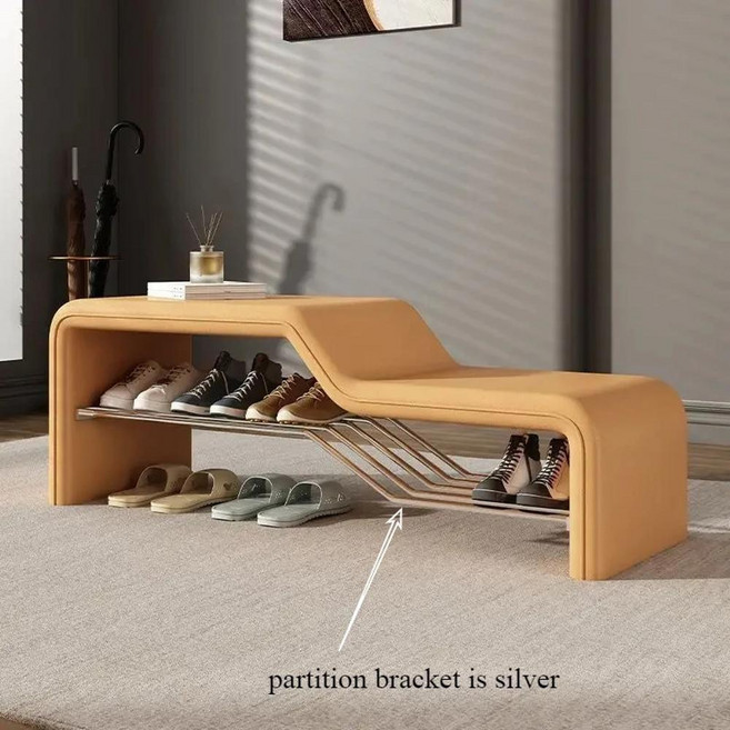 현대적인 현관 벤치 신발 수납 오토만 복도 좌석 좁은 공간용 침실용 드레싱 스툴, 색상: 16. Vibrant Orange 120cm, 1개