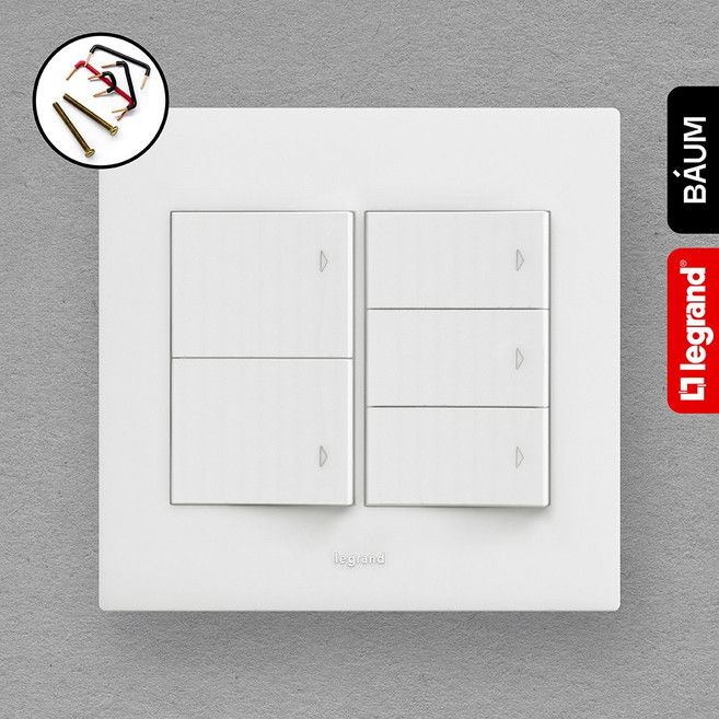 르그랑 아펠라 화이트 1로 스위치 5구 전등 전기 인테리어 매입, 07_1로 스위치 중2구