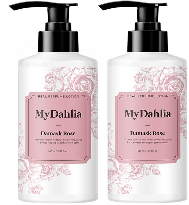 마이달리아 리얼 퍼퓸 바디로션 다마스크 로즈향, 500ml, 2개