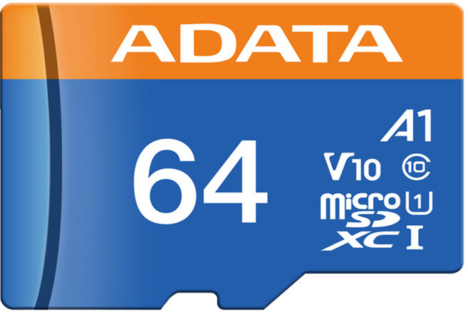 威剛 ADATA 64GB microSDXC A1 V10 Class 10 記憶卡 附轉接卡, 1個