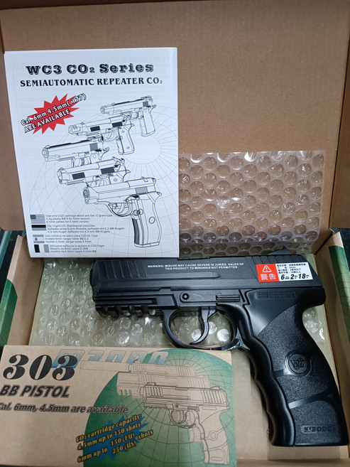 WG WC3 CO2 系列 1911 仿真氣動手槍 4.5mm BB彈, 1個