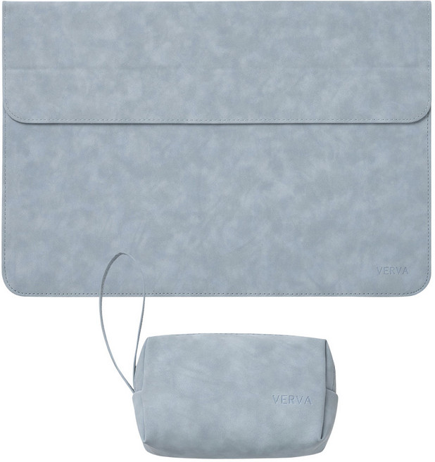 베르바 마그네틱 노트북 파우치 세트 마우스파우치/어댑터파우치 포함, 블루, 1개