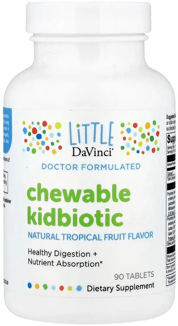 리틀다빈치 츄어블 키드 바이오틱 내추럴 열대 과일 90정, 1개 - 쿠팡