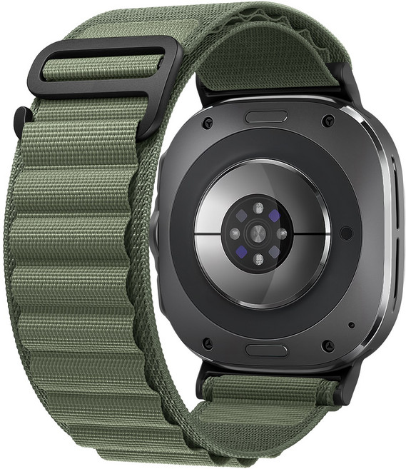 밴드톡 갤럭시워치 호환 울트라1/2 7 6 5 4 G 후크 스포츠 나일론 알파인 루프 원터치 버튼 스트랩 갤럭시워치8 울트라 47mm, 군녹색