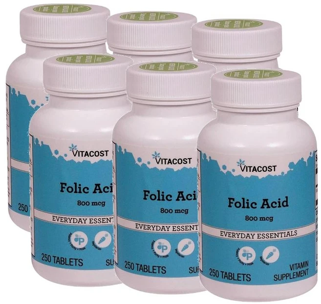 비타코스트 엽산 800mcg Vitacost Folic Acid, 250정, 6개 - 쿠팡