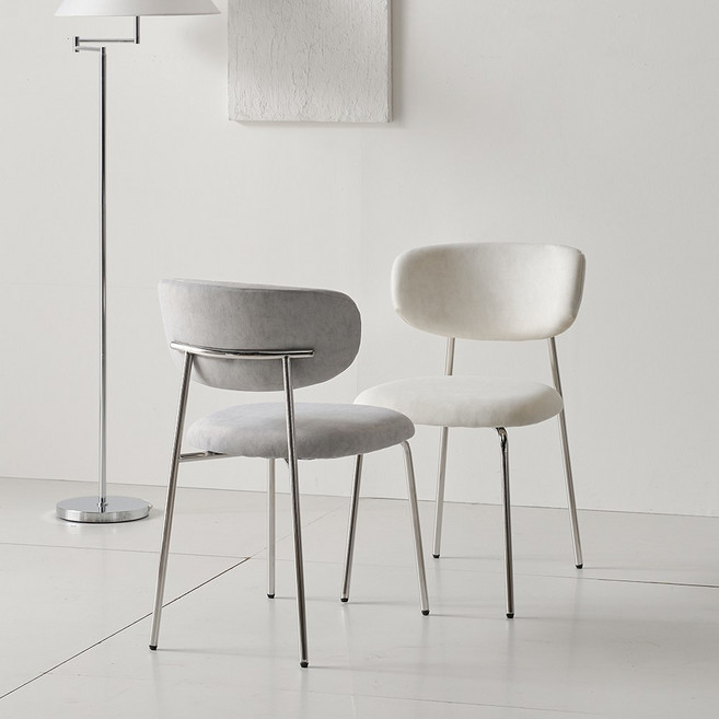 폴앤코코 르엘르 생활방수 패브릭 식탁의자 1+1, 2개, 그레이