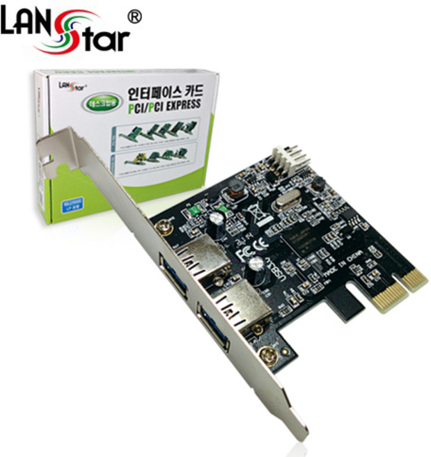 랜스타 USB 3.0 2포트 PCI-Express 확장 카드 LS-PCIE-EX302, 1개