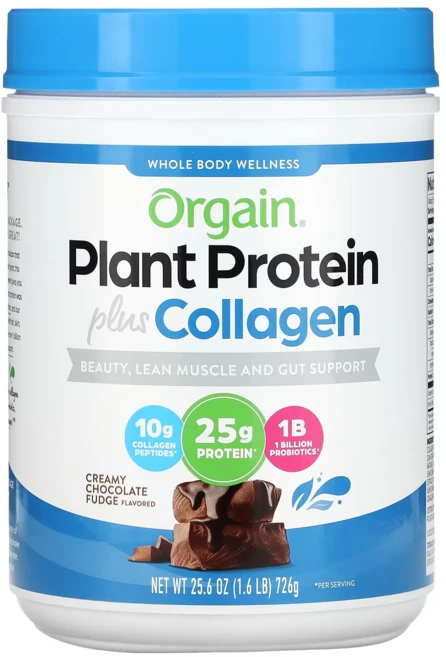 올게인 유기농 식물성 단백질 콜라겐 함유 프로틴 파우더 크리미 초콜릿 퍼지 726g (15회분), 1개 - 쿠팡