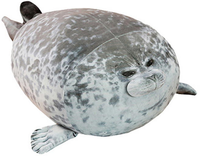 軟綿綿海豹玩偶抱枕 海洋動物 禮物, 灰色