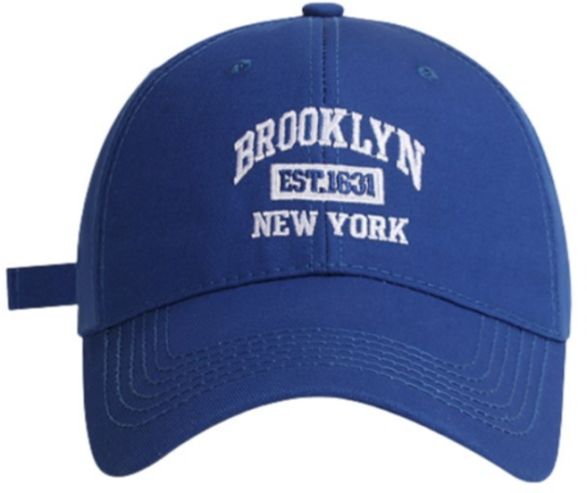 남녀공용 브루클린 심플 자수 볼캡 모자