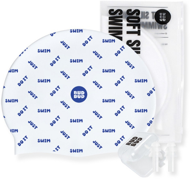 [3종세트] 버드버드 실리콘 수모 레이서 수영모자, 1개, 화이트