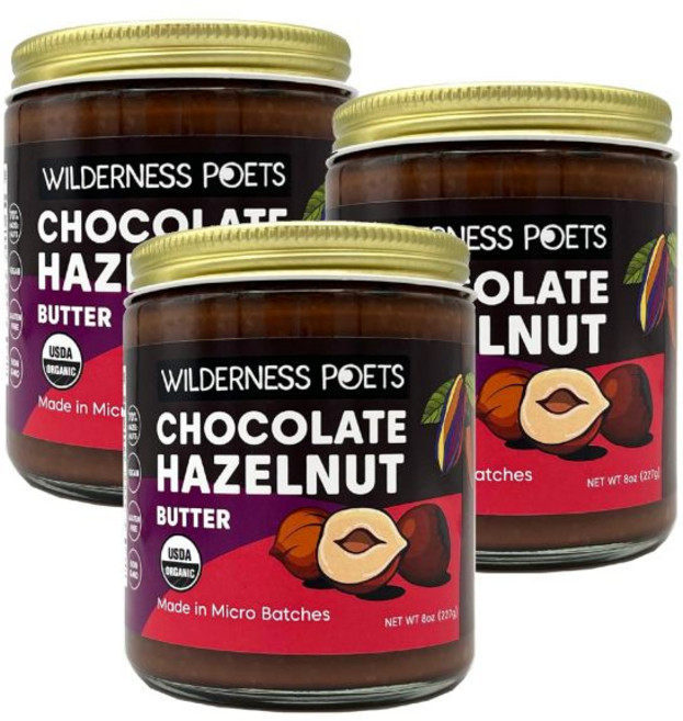 피스타치오 크림 스프레드 야생 시인 초콜릿 헤이즐넛 버터 8온스(3팩) 팜유 없음 100% 단 재료 70% 코코넛 설탕으로 단맛 낸 다크 30% 유리 병, 8 Ounce (Pack of 3)