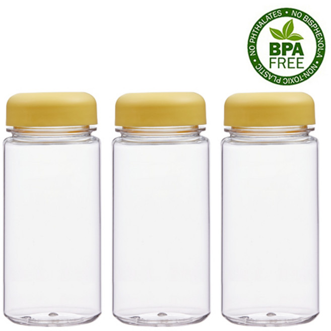 국내산 친환경 마이보틀 트라이탄 미니 물병 3P 350ml, 노랑, 3개