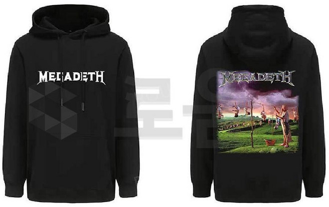 메가데스 Megadeth 매탈 밴드 티셔츠 겨울 유니섹스 프린트 긴팔티 후드티 후드집업