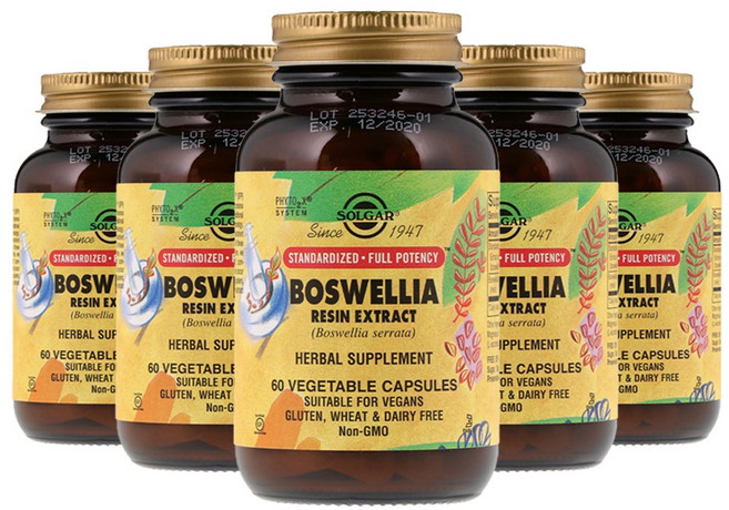 [정품 미국 배송] 솔가 보스웰리아 60정 (베지캡슐) Solgar Standardized Full Potency Boswellia 60vcaps -5개 SET, 5개