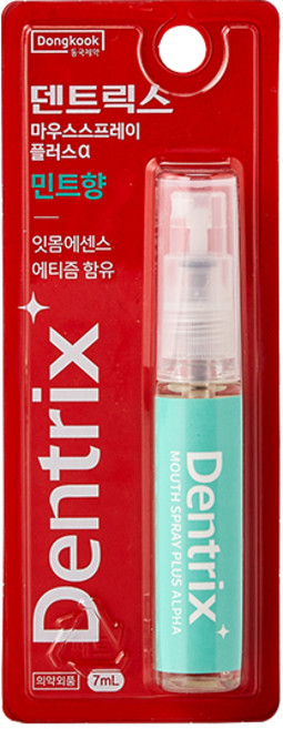 동국제약 덴트릭스 마우스 스프레이 플러스알파 민트향 휴대용 입냄새제거 구취제거 구취케어, 7ml, 1개
