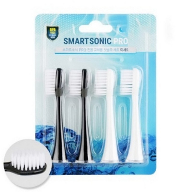 스마트소닉 프로 음파칫솔 RLT211 RLT231 전용 칫솔모 리필모 미세모 4p, SS-200, 1개