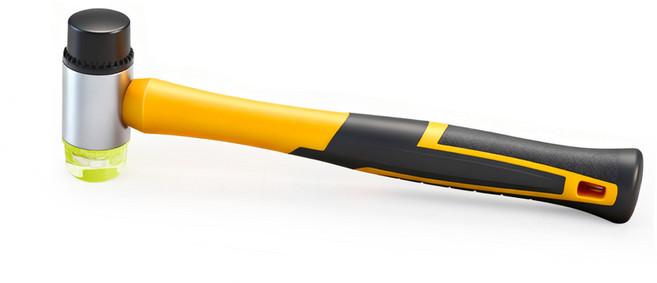 AIRAJ 팔각/라운드/장착/고무/양해머 세트 미끄럼방지 섬유글라스 손잡이 방진 헤드 DIY/가정수리용, 1개, 해머 설치 (0220)