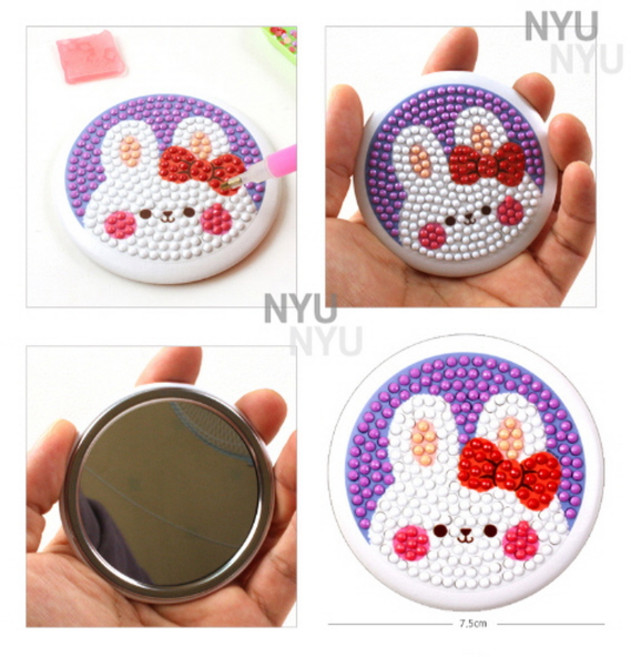 보석 십자수 원형 손거울, 1개