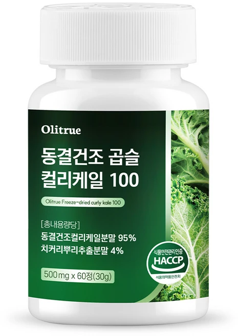 동결건조 컬리케일 100 곱슬케일 HACCP인증, 1개, 60정 - 쿠팡