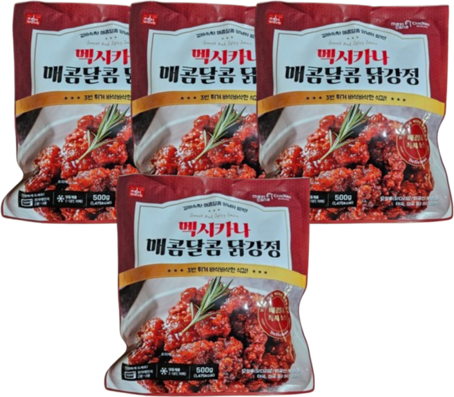 멕시카나 닭강정 매콤달콤맛, 4개, 500g