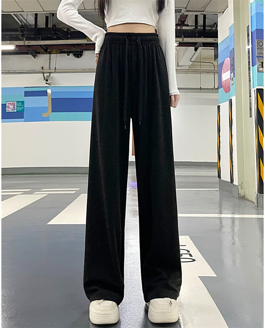 梨卡 女裝直筒寬褲 落地闊腿褲 寬鬆休閒長褲