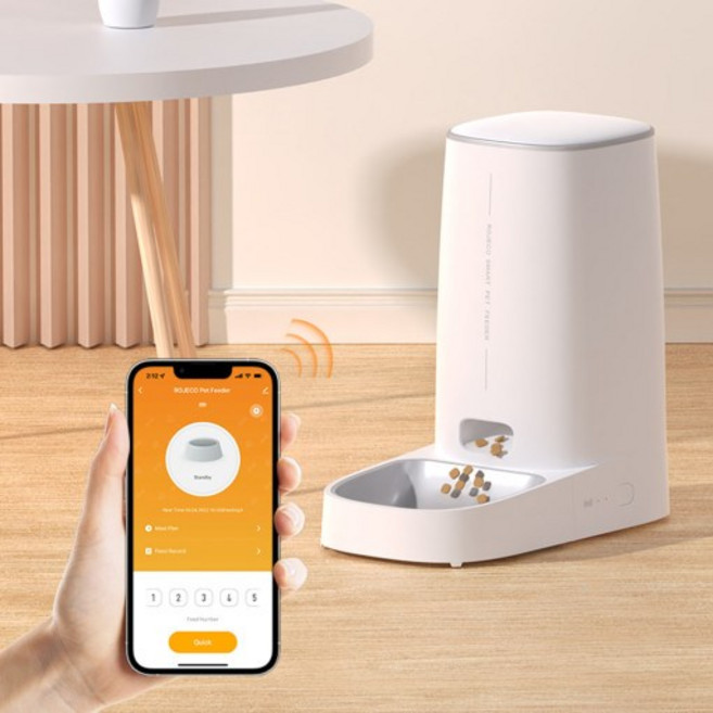 슬기로운 반려생활X로제코 어플 연동 자동급식기 wifi, 싱글급식기+급식기 받침대, 듀얼식기, 1개