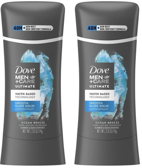 DOVE MEN + CARE 항발효 수분 공급 수성 데오도란트 코스탈 시더 최고의 무자극 포뮬러 2.6온스 2캔, 1개, 74g - 쿠팡