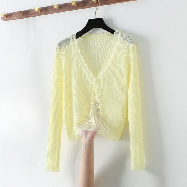 린넨사 크롭 니트 숏 여름볼레로가디건